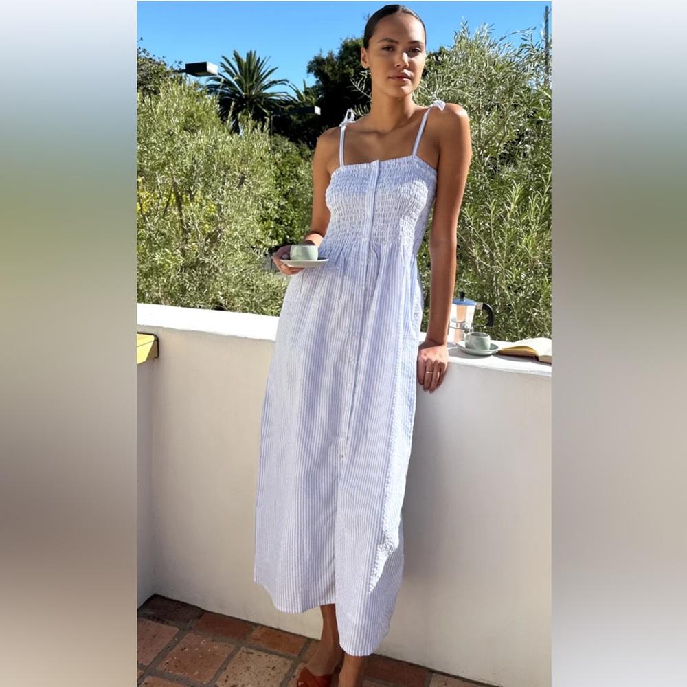 Emerson Fry Santiago Sundress Blue and White